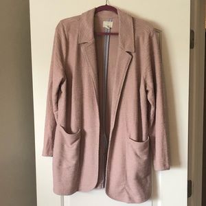 Polyester cotton blend collared cardigan. XL